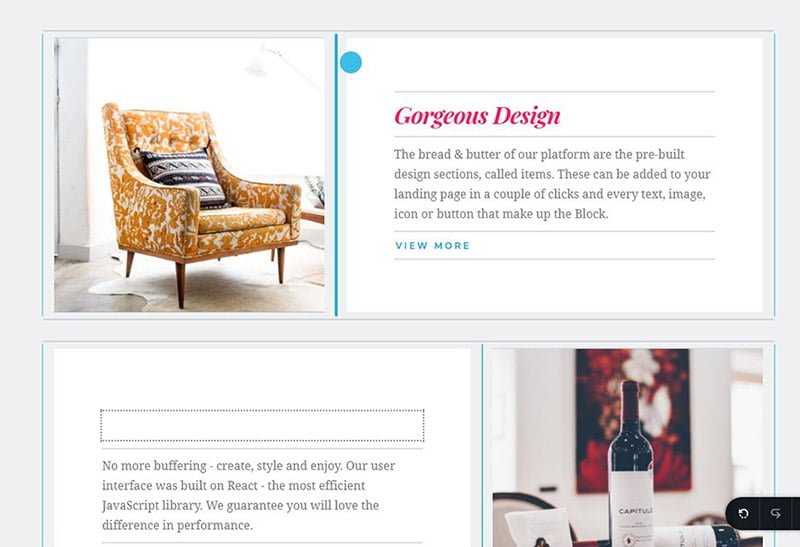 Brizy visual page builder interface