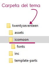 Estructura de archivos para IcoMoon